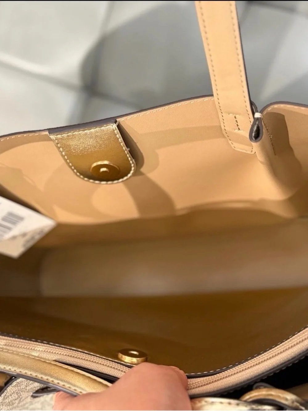 Michael Kors Gold MK Logo Tote with Gold Accents